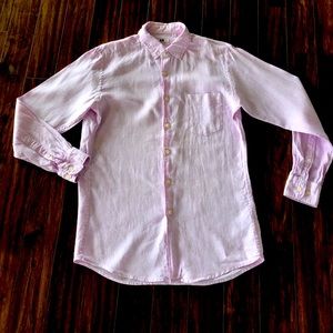 Men’s medium pink uniglo button down shirt.  Linen